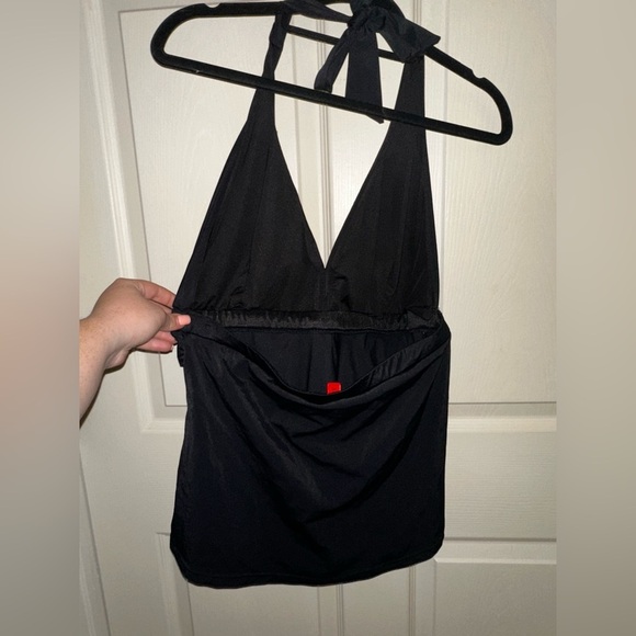 SPANX Black crisscross halter tankini swim top 14 beach summer vacation - Picture 3 of 7